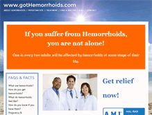 Tablet Screenshot of gothemorrhoids.com